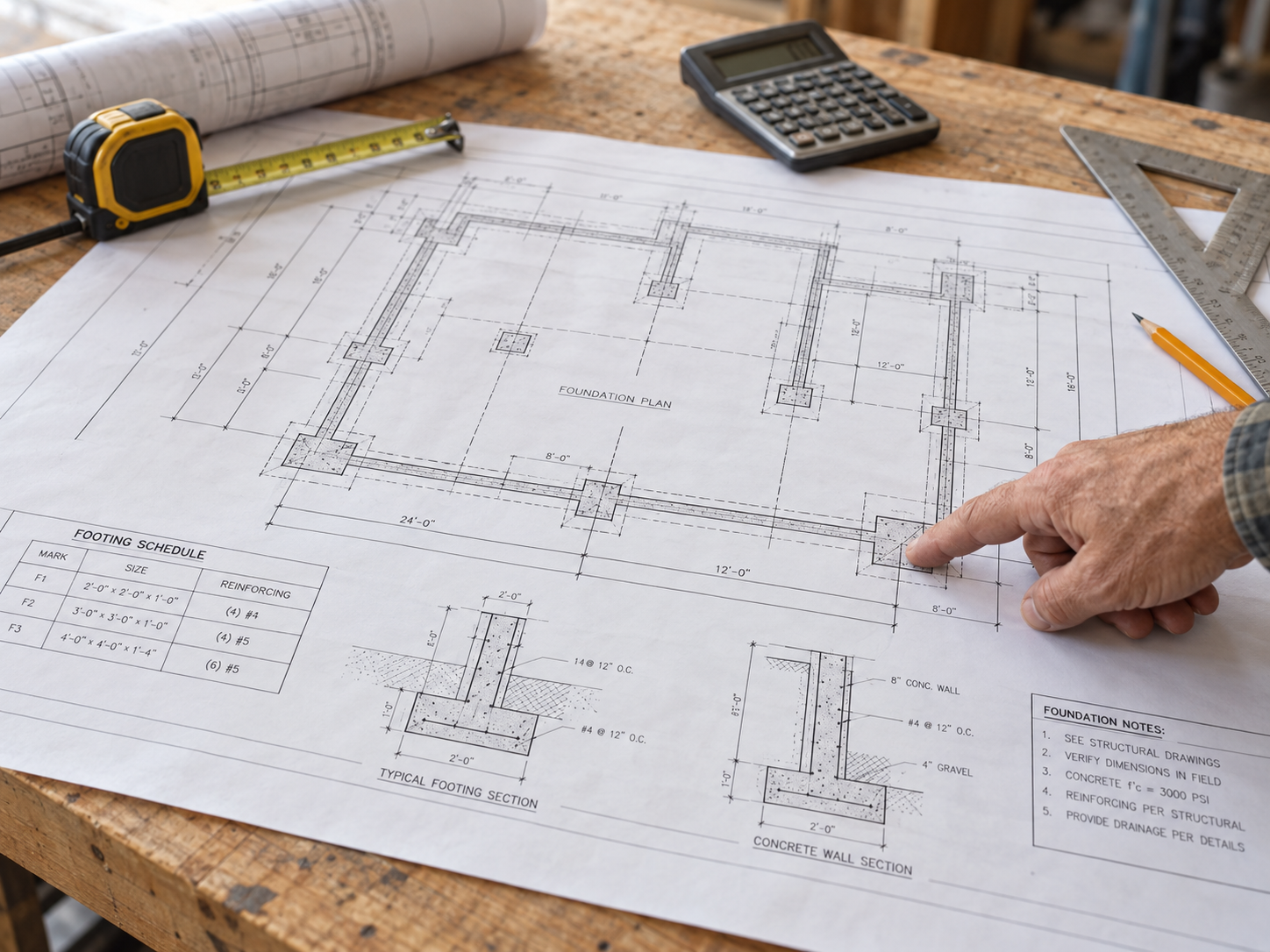 Foundation plan takeoff support
